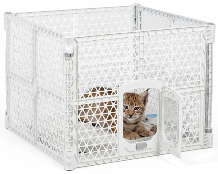 Klatka dla psa, 900 x 900 x 667 mm, biała