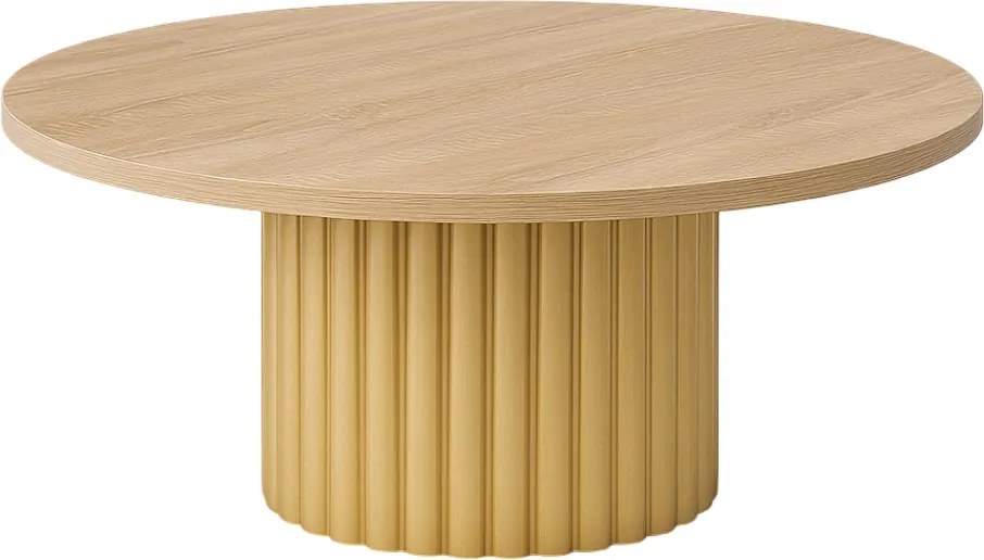 Okrągły stolik kawowy Pico o średnicy 58 cm, podstawa złota