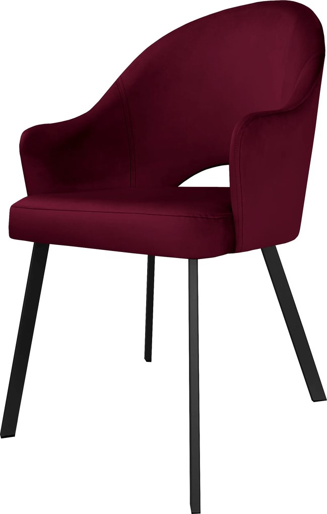 Krzesło Velvet tkanina Welur noga metalowa : Kolor nogi - Czarna profil, Kolor tkaniny - VELVET - MG02, Typ siedziska - Siedzisko stałe