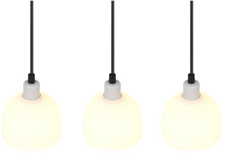 Biała lampa wisząca ze szklanym kloszem Molly – Trio