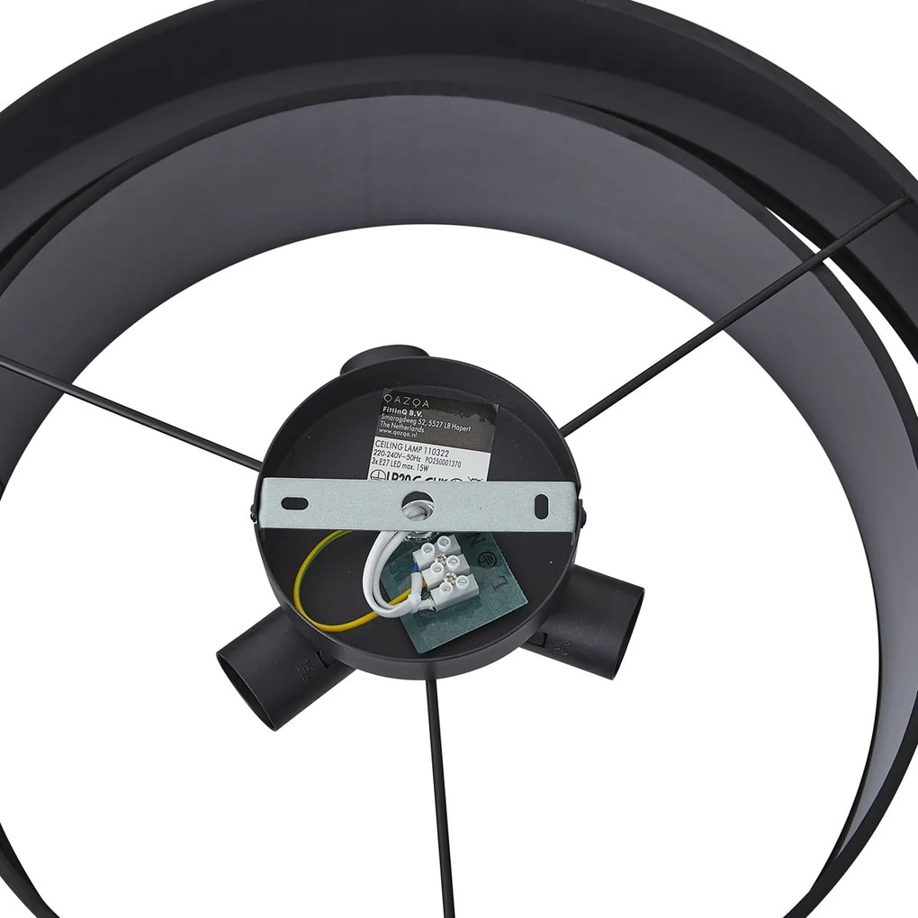 Nowoczesna lampa sufitowa czarna 50 cm 3-punktowa - Drum Duo