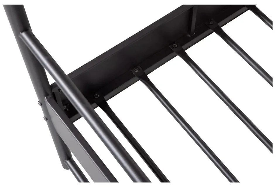 Czarne metalowe łóżko dwuosobowe vtwonen Bunk, 160x200 cm