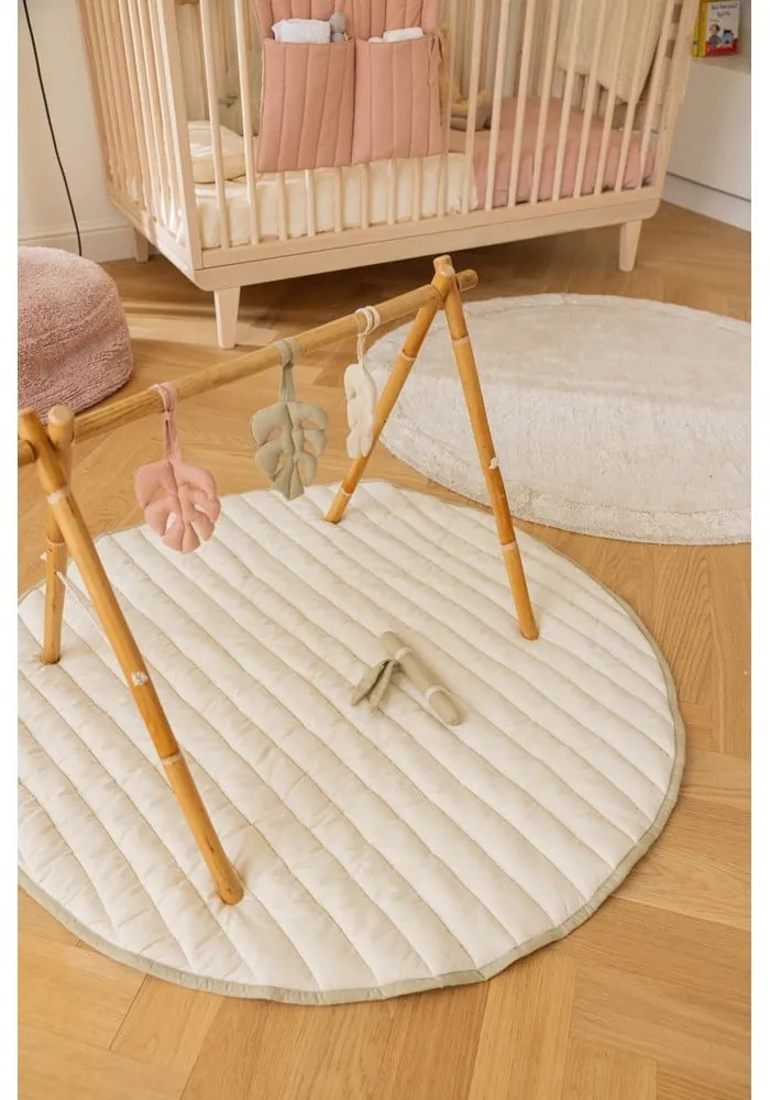 Zielono-kremowa mata do zabawy dla dzieci Bamboo Leaf – Lorena Canals
