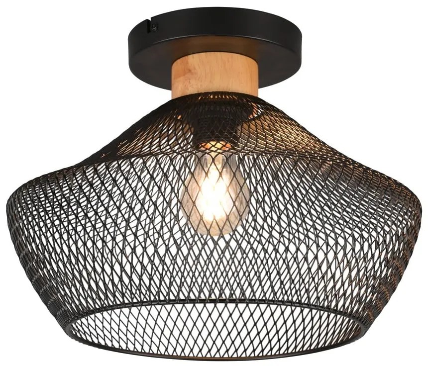 Czarna lampa sufitowa z metalowym kloszem ø 35 cm Valeria – Trio