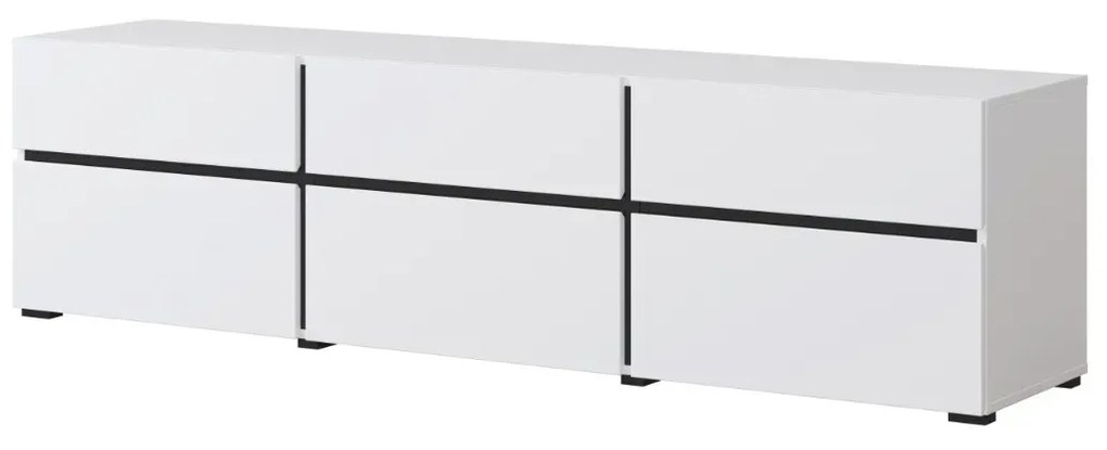 Szafka RTV CROSS 3K3S 180cm biała/czarna HELVETIA