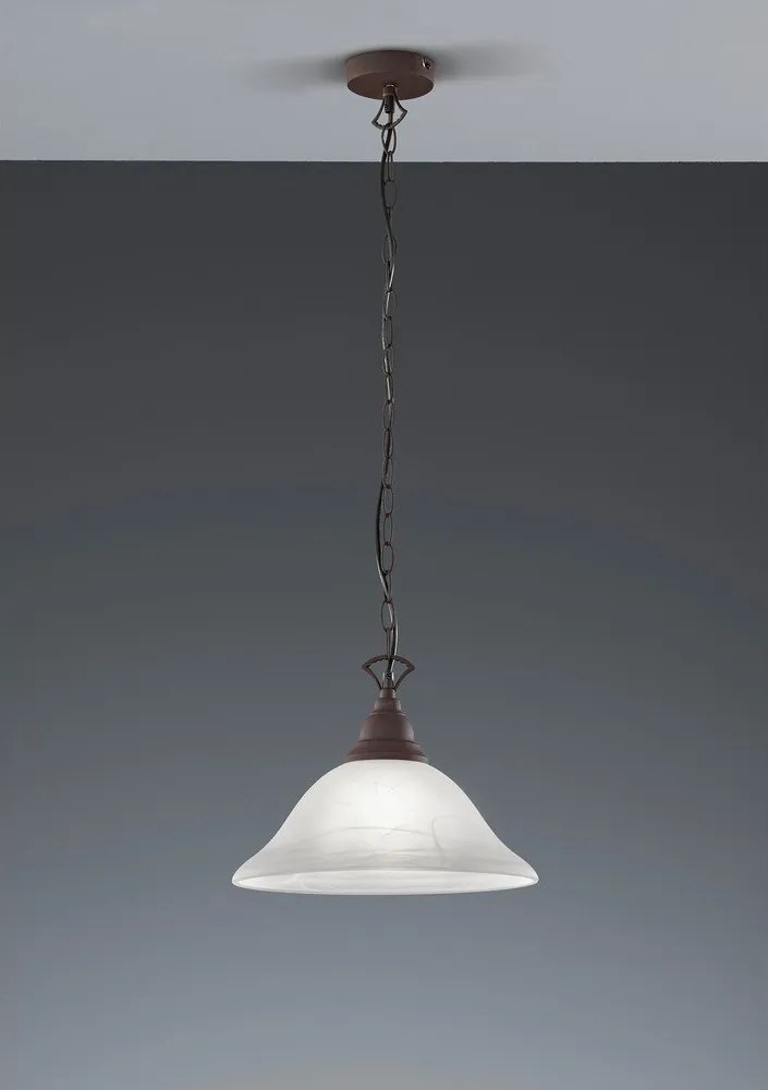 Ciemnoszara metalowa lampa wisząca ze szklanym kloszem ø 33,5 cm Country – Reality