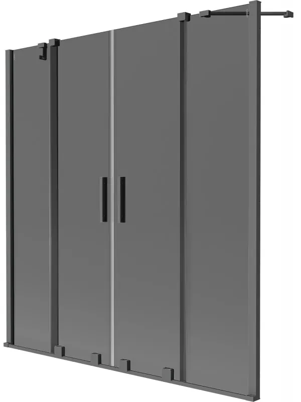 Mexen Velar Duo parawan nawannowy 2-skrzydłowy rozsuwany 160 x 150 cm, grafit, gun metal - 896-160-000-42-95