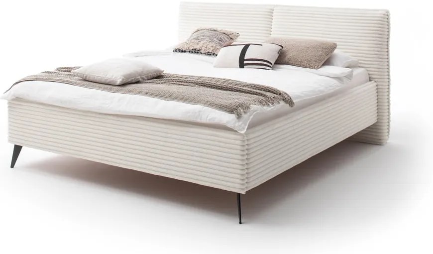 Beżowe tapicerowane łóżko dwuosobowe 160x200 cm Matera – Meise Möbel