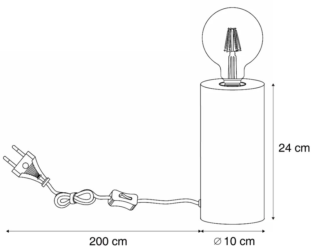 Nowoczesna lampa stołowa mosiężna 24 cm - Cylinder Nowoczesny Oswietlenie wewnetrzne