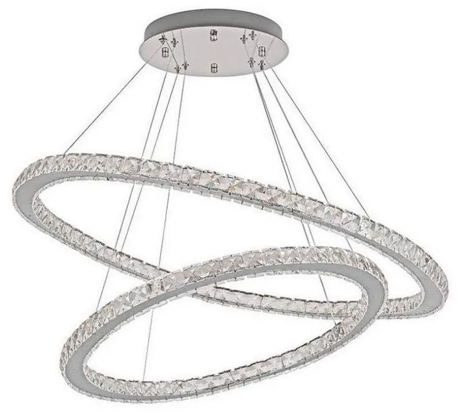 LED regulowany żyrandol na linkę LED/160W/230V 3000-6500K srebrny + DO