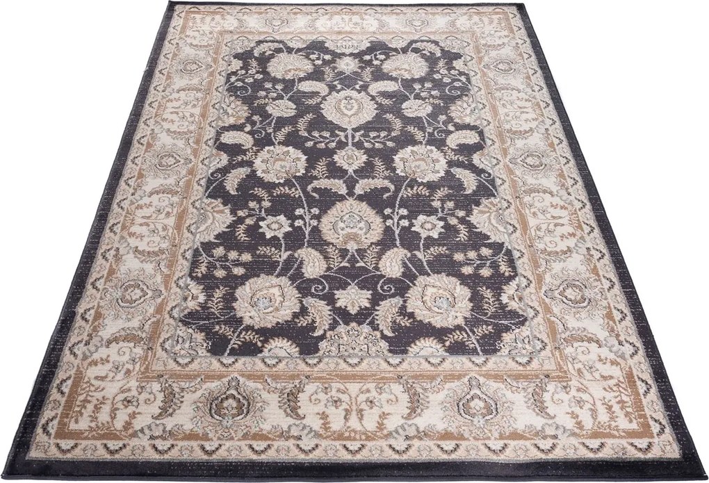 Antracytowy dywan w stylu retro M3-F79