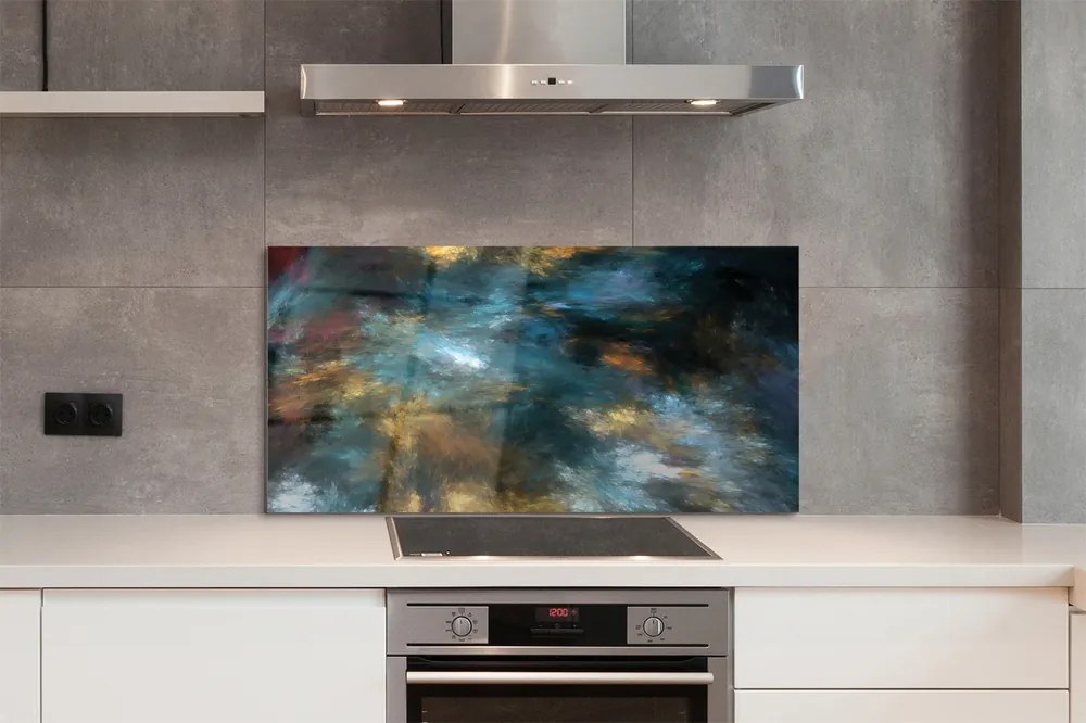 Panel szklany do Kuchni Barwna Abstrakcja Malarska