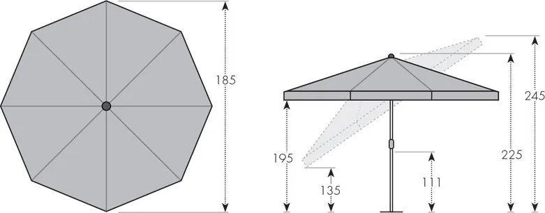 Doppler ACTIVE parasol ogrodowy 200 cm antracyt