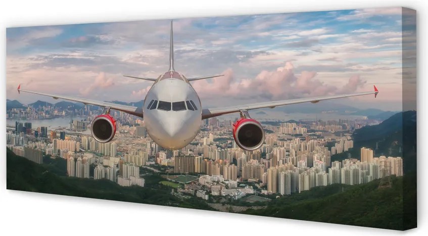 Duży obraz na płótnie Lot nad Miastem i Górami