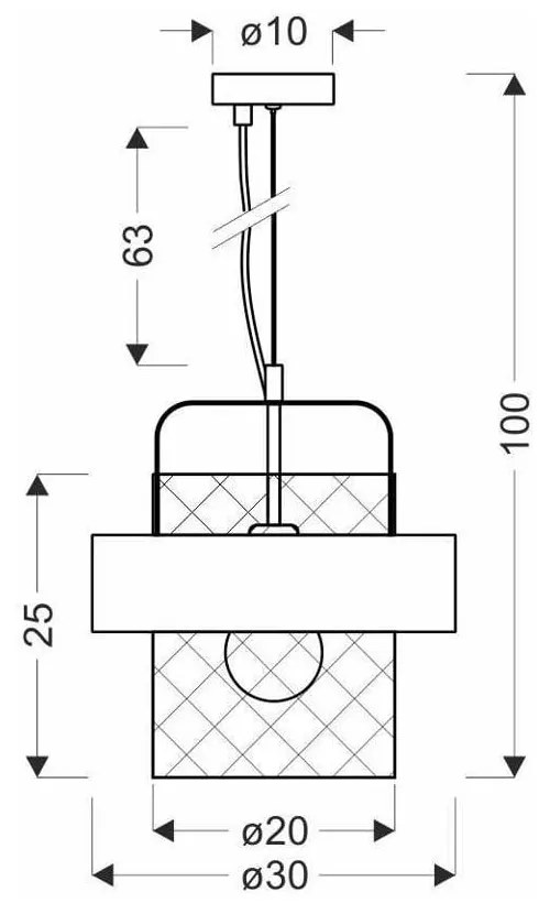 Metalowa lampa wisząca w czarno-srebrnym kolorze ø 30 cm Fiba – Candellux Lighting