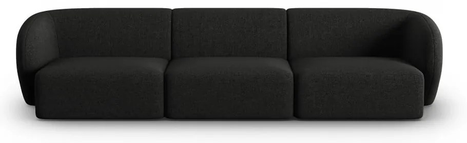 Czarna sofa z tkaniny szenilowej 266 cm Paolo – Milo Casa