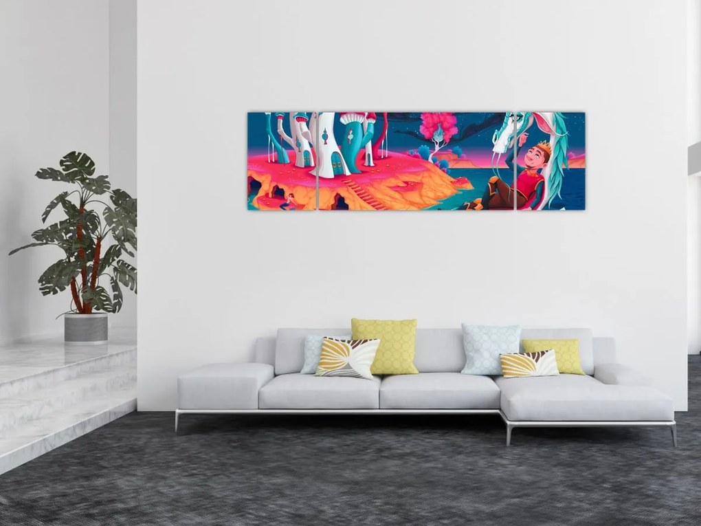 Obraz - Książę i smocza księżniczka (170x50 cm)