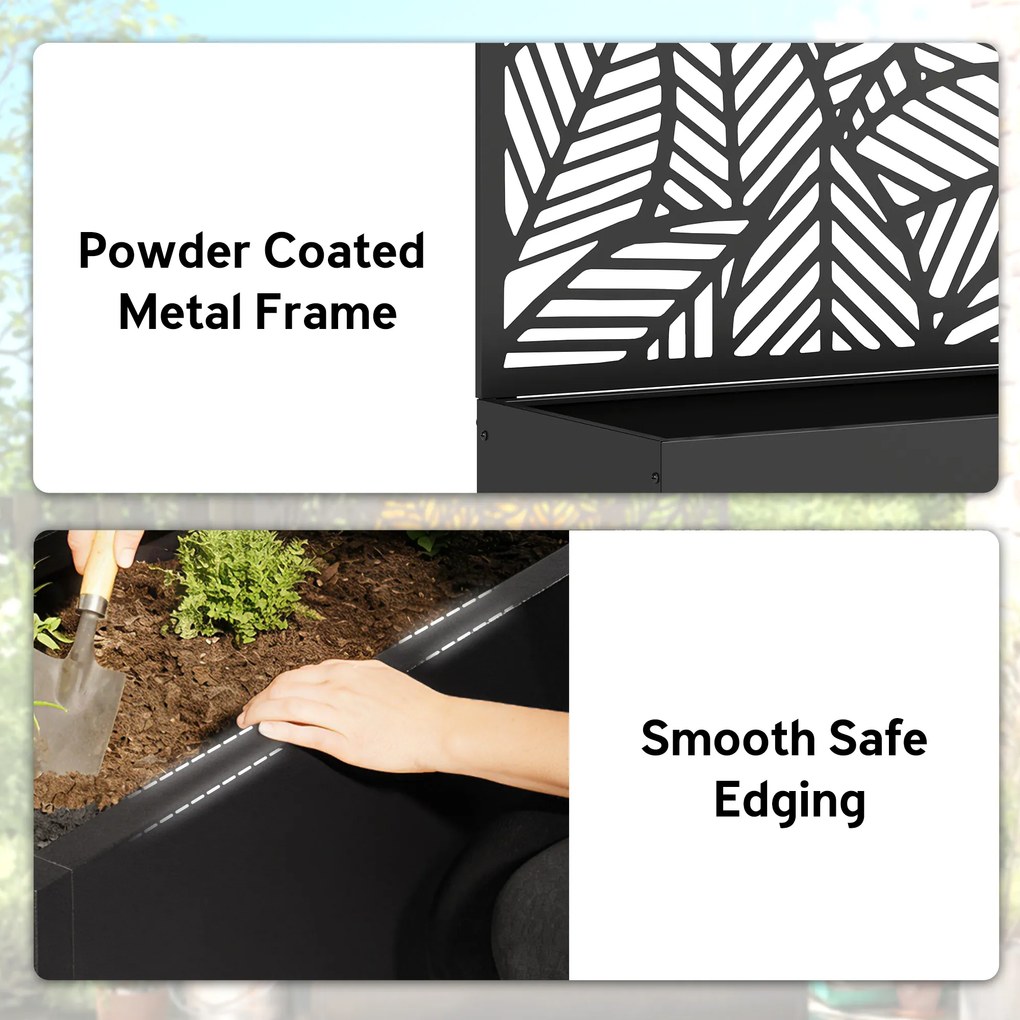 Outsunny podwyższana grządka metalowa z kratownicą dla pnączy, wolnostojąca lub do montażu na ścianie | Aosom PL