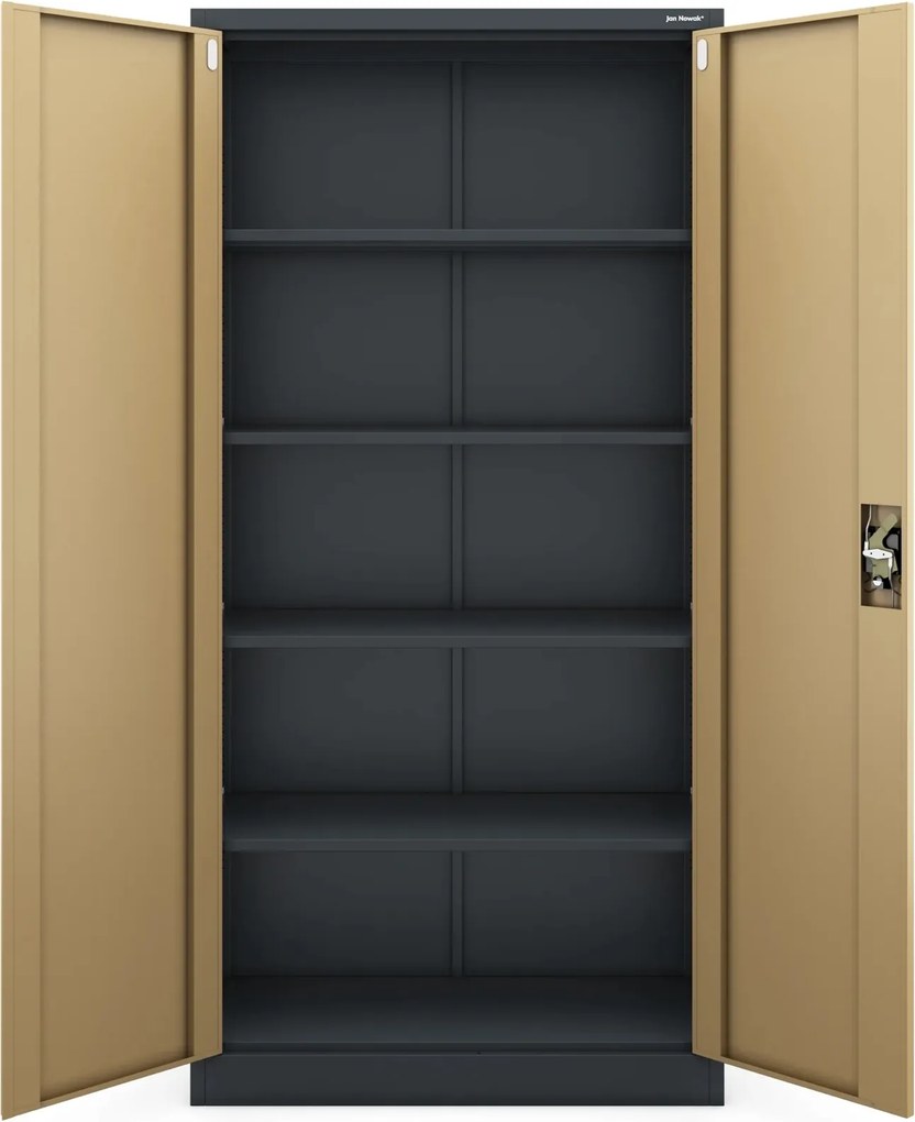 Szafa biurowa Eco Design Jan 90x40x185 cm antracyt/orzech