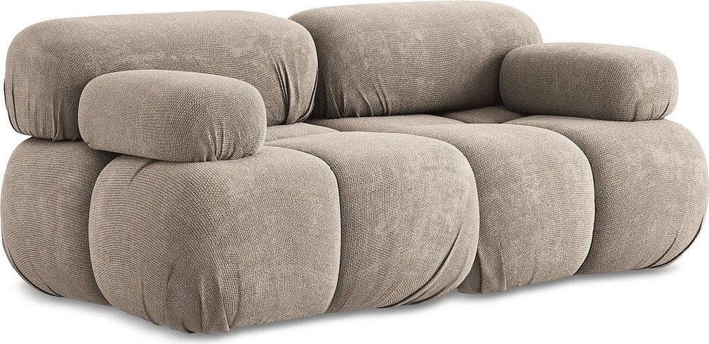 Modułowa sofa 2-osobowa - z tkaniny szenilowej - ciemny beż - LOKUA