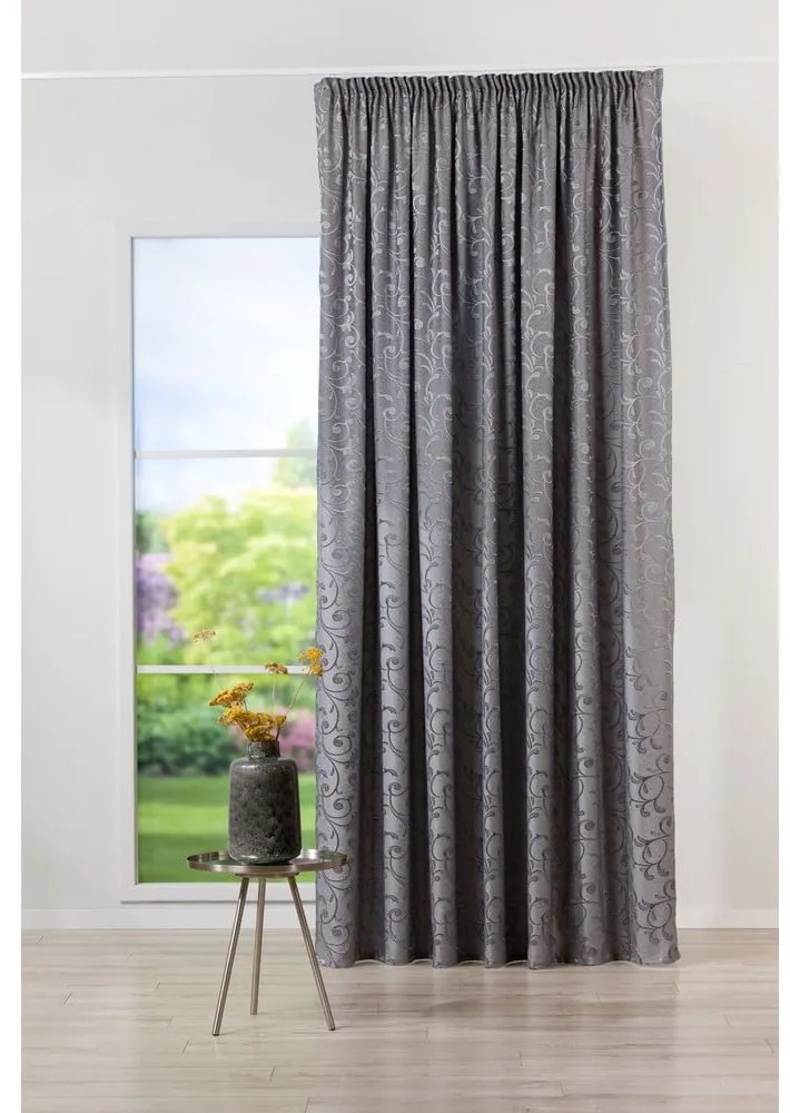 Szara zasłona żakardowa 210x245 cm Glory – Mendola Fabrics