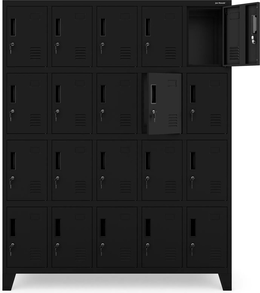 Szafa BHP 20-skrytkowa 136x45x172 cm Robert, czarna