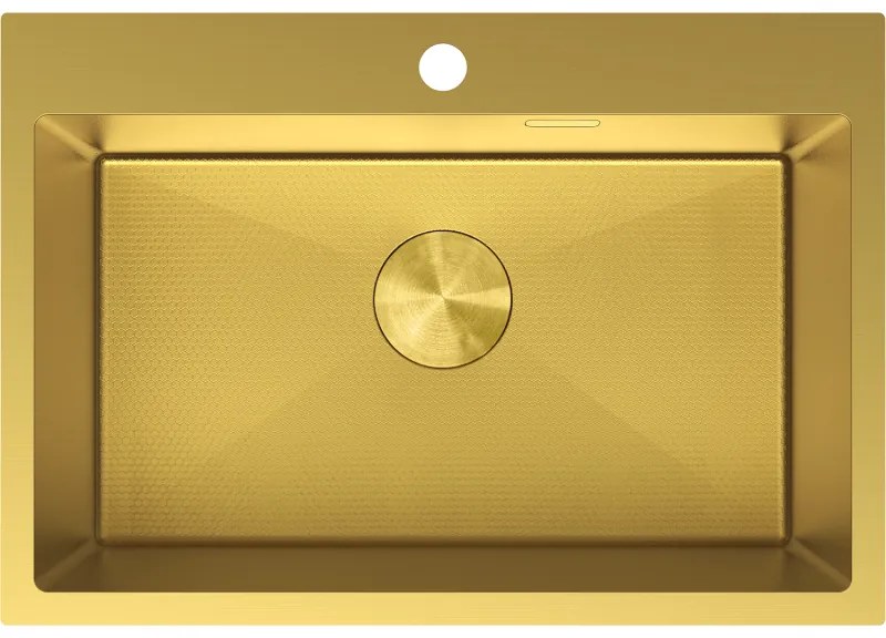 Mexen Solix zlewozmywak stalowy 1-komorowy 650 x 450 mm, złoty HC - 6403651000-55HC