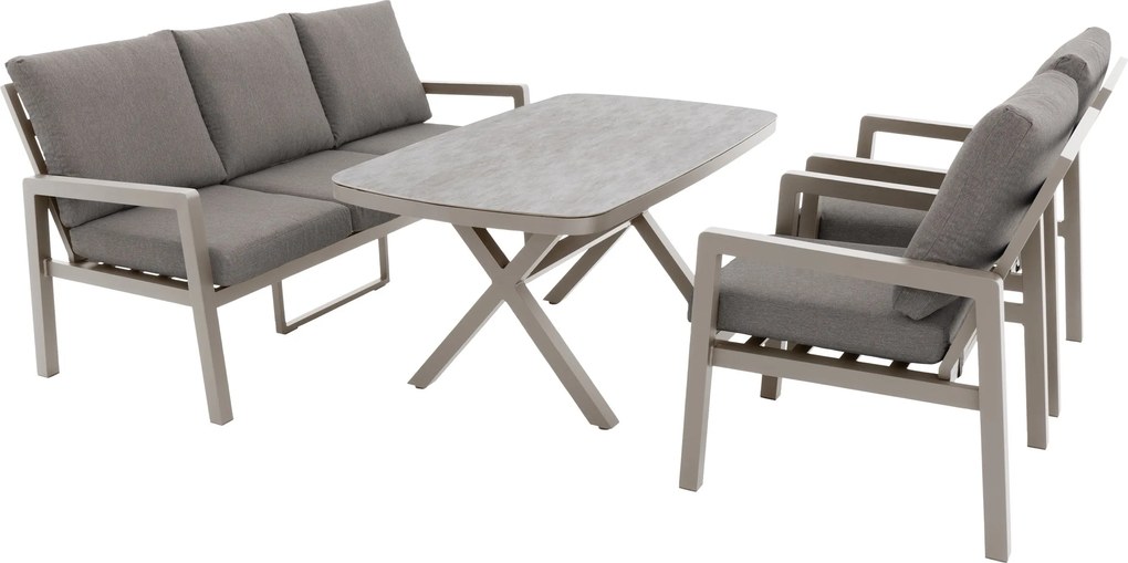 Doppler LIFE mocca - ogrodowy zestaw aluminiowy