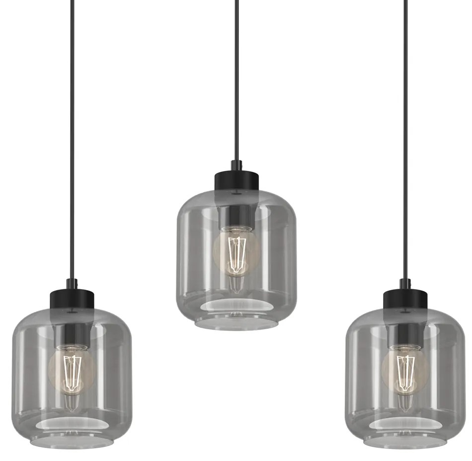 Lampa wisząca SOMBRA SMOKED 3xE27, potrójna, 3 klosze, na listwie