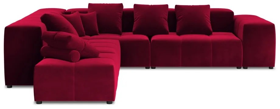 Czerwony aksamitny narożnik (róg zmienny) Rome Velvet – Cosmopolitan Design