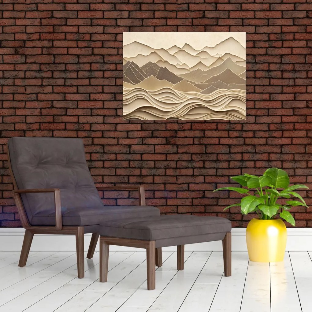Obraz - 3D linie gór (70x50 cm)