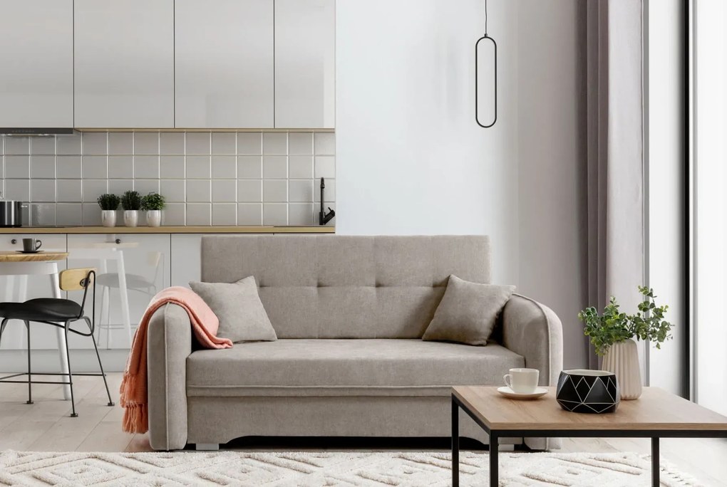 Sofa rozkładana z funkcją spania LAINE beżowa ELTAP