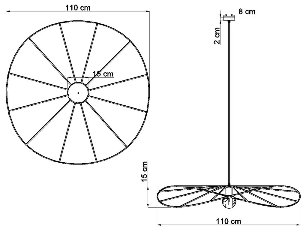 Czarna druciana lampa wisząca loft 110 cm - EX600-Adana