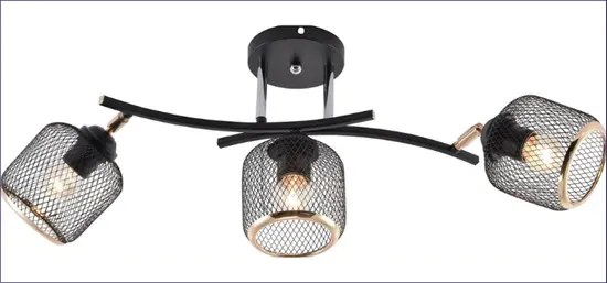 Czarna lampa wisząca z trzema kloszami - M026 - Hartena