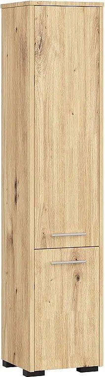 Słupek łazienkowy AKORD FIN Dąb Artisan 30 cm 2 drzwi kolor Dąb Artisan mat 5 półek 30x30x140 cm