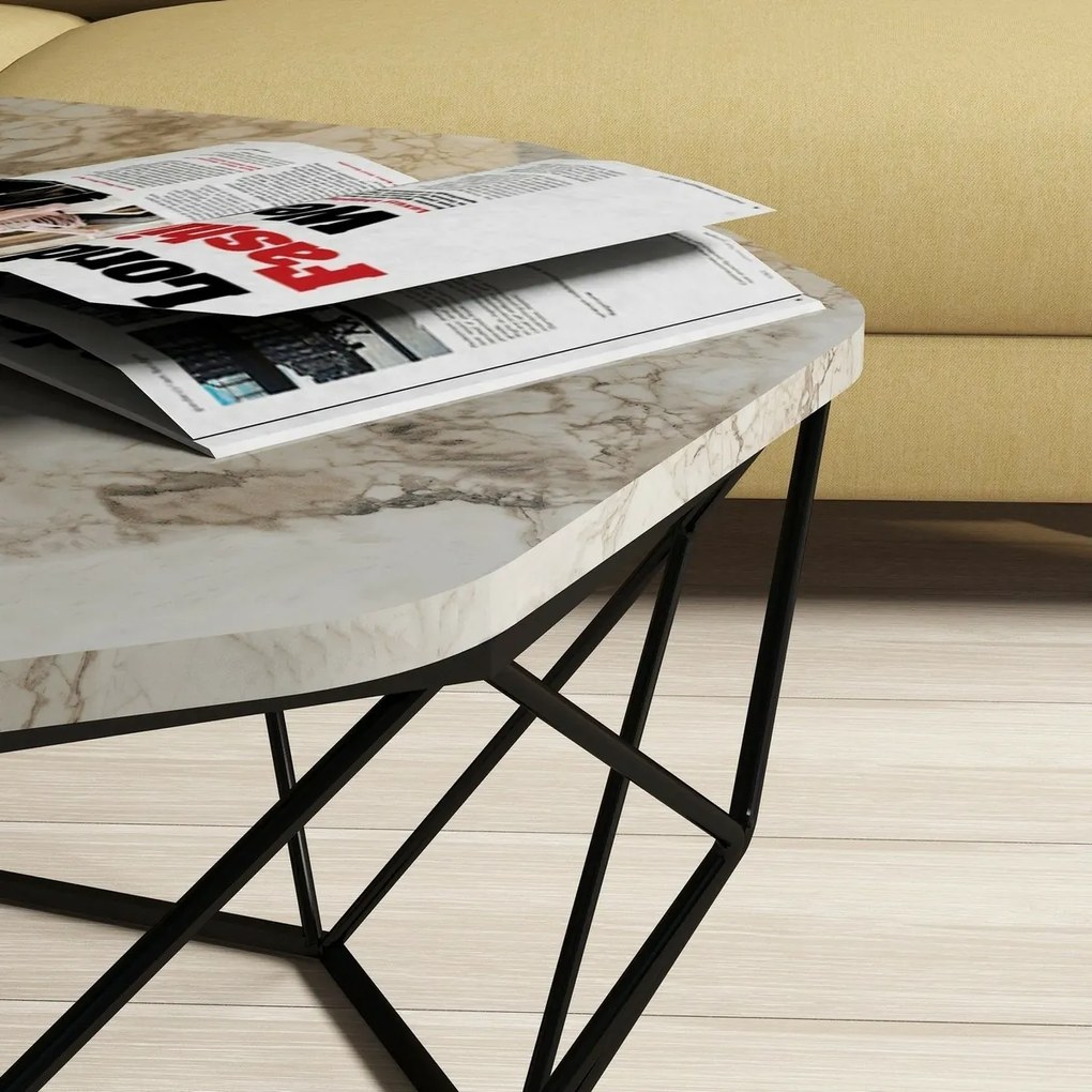 Stolik konferencyjny Diamond White Marble