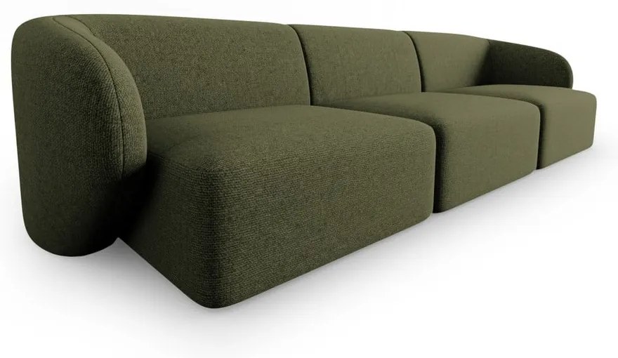 Zielona sofa z tkaniny szenilowej 266 cm Paolo – Milo Casa