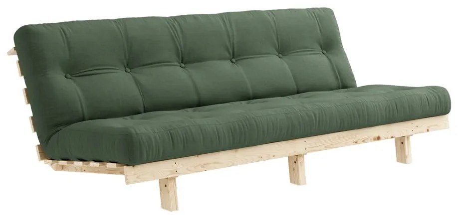 Sofa rozkładana Karup Design Lean Raw Olive Green