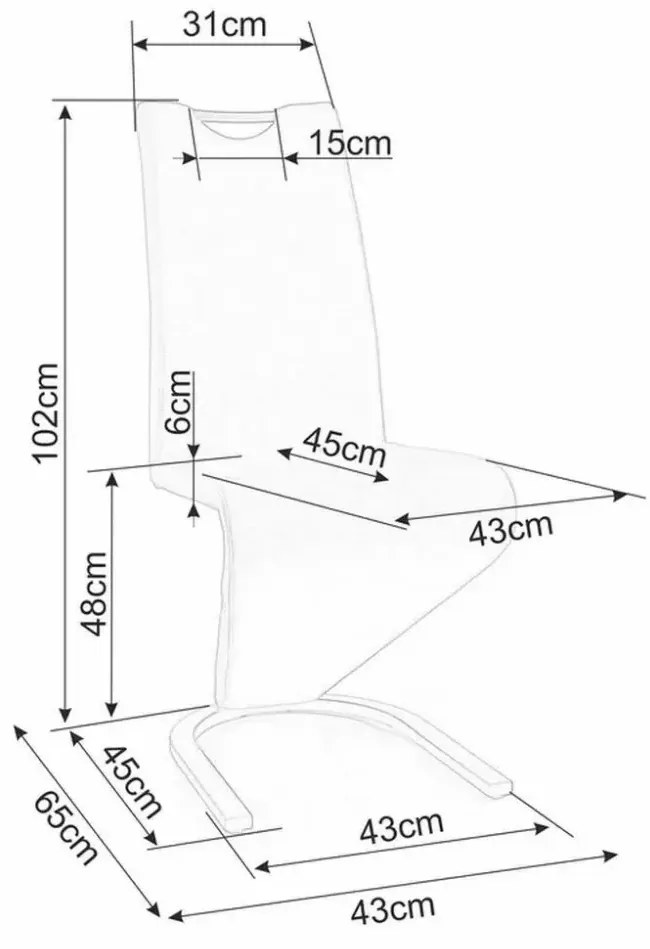 Krzesło H-090 czarne ekoskóra/chrom SIGNAL