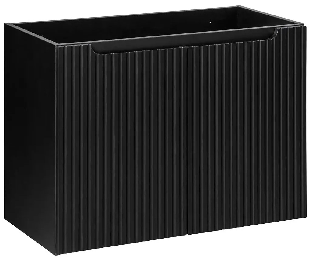 Czarna ryflowana szafka pod umywalkę - Dafo 10X 80 cm