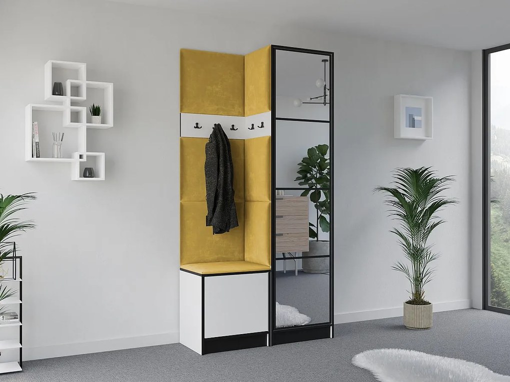 Garderoba EDEN 11 Biały + Żółty