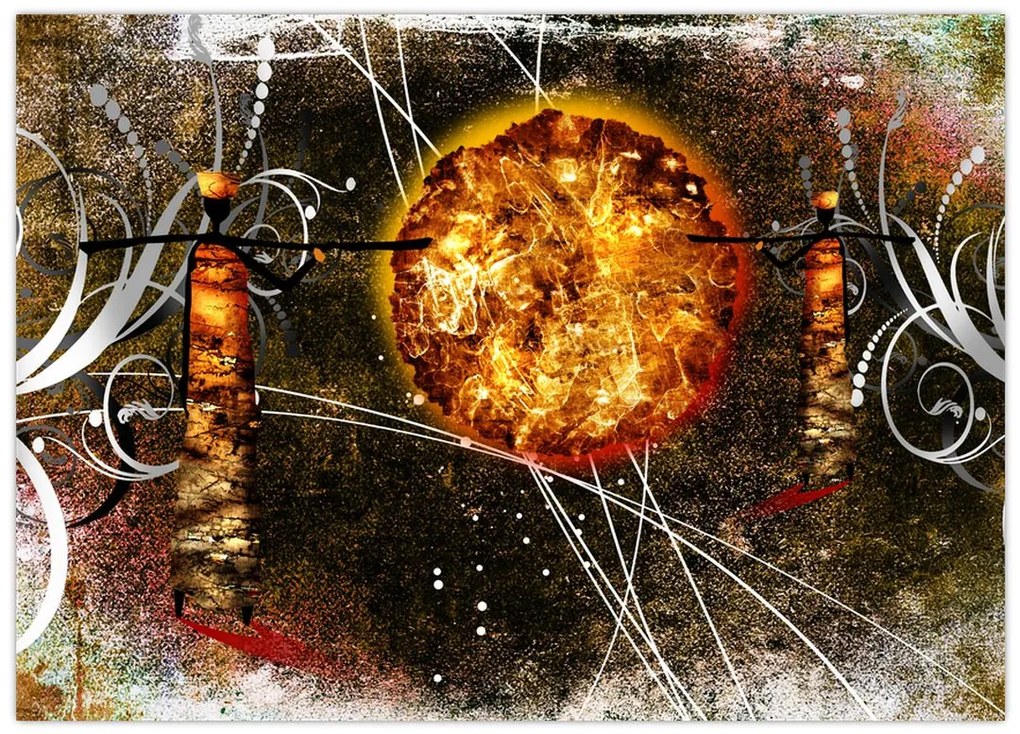 Obraz na szkle malarstwa z epoki starożytnej (70x50 cm)