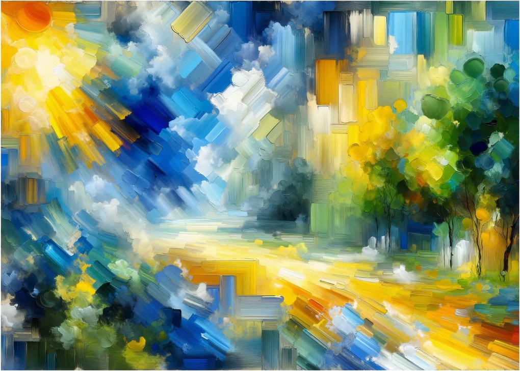 Obraz na szkle - Abstrakcyjny słoneczny dzień (70x50 cm)