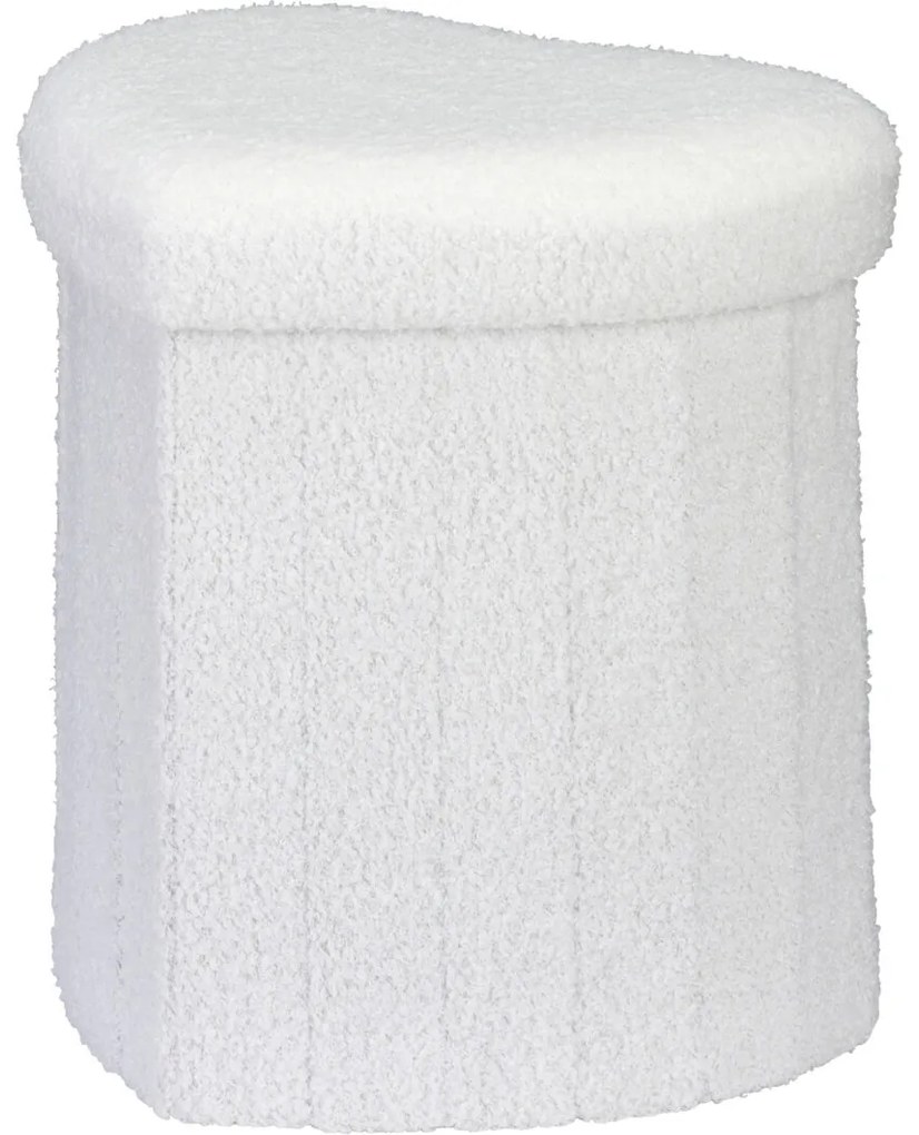 Pufa serce ALLOY, tapicerka baranek, 34 x 28 x 35 cm