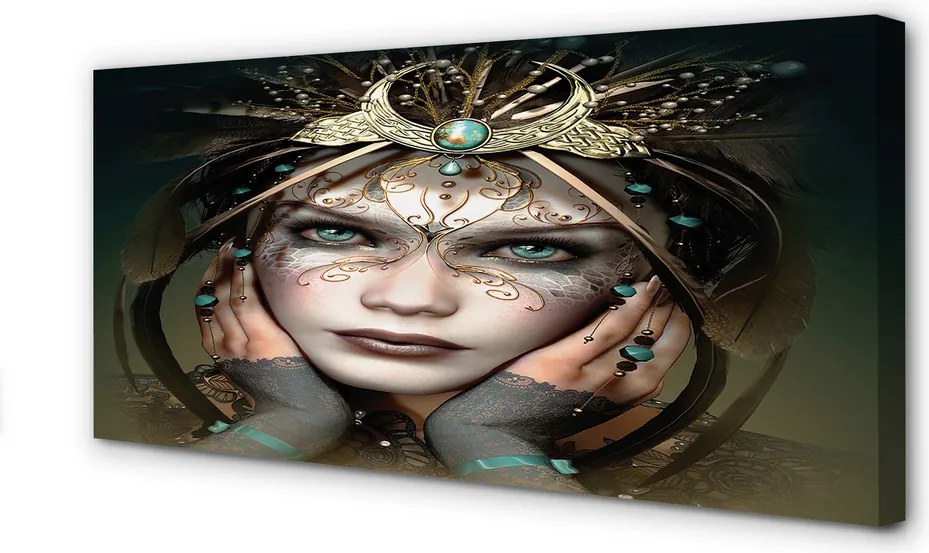 Zdjęcie na płótnie Kobieta o Niebieskich Oczach