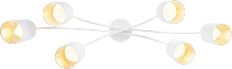 Nowoczesna lampa sufitowa biała 6-światłowa - Lofty