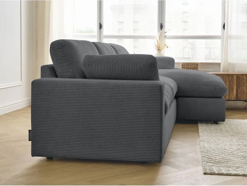 Ciemnoszary sztruksowy narożnik Belair – Bobochic Paris