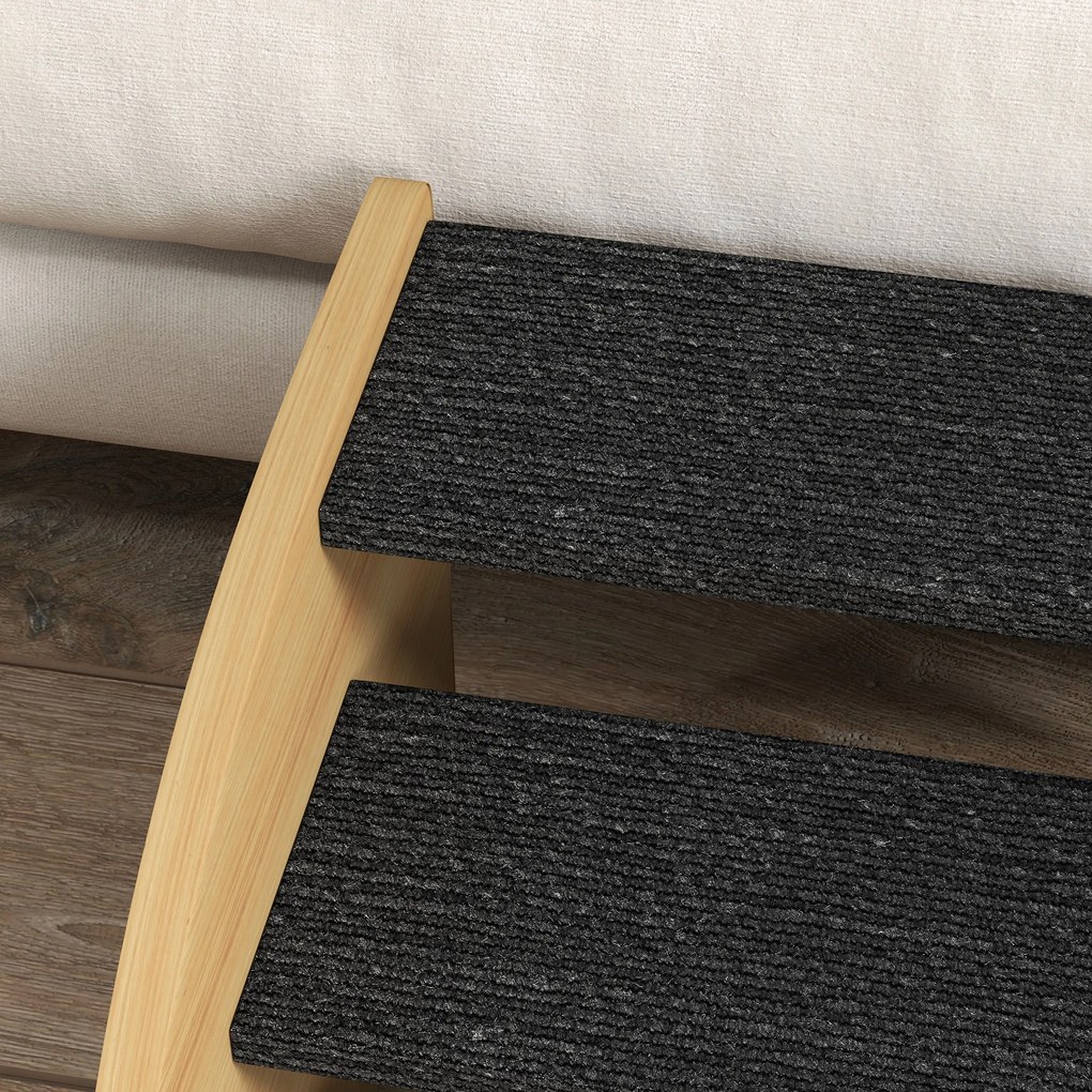 PawHut Schody dla Zwierząt - Schody dla Psa, 3 Stopnie, Mały Pies, 38,5 cm x 38,5 cm x 30 cm, Dąb + Czarny