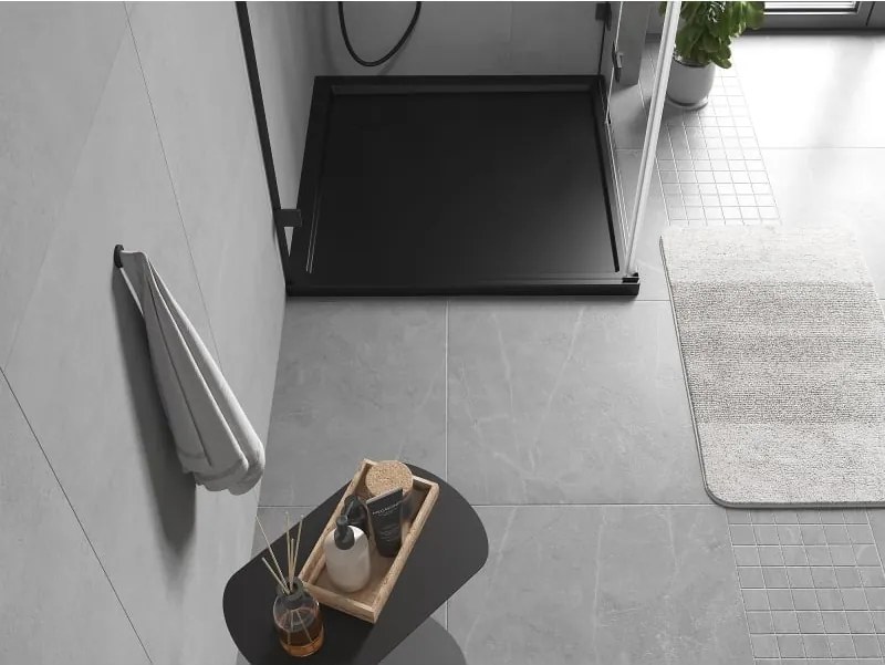 Mexen Flow brodzik kwadratowy slim 85 x 85 cm, czarny mat - 46S708585