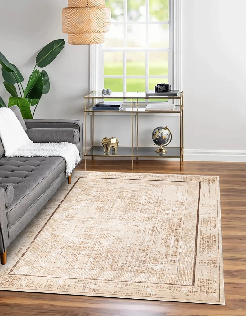 Dywan vintage Beyond Ramka beżowy 160 cm x 220 cm